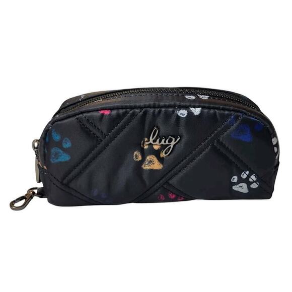 Lug Bobsled‎ XL Black Paw Print Cosmetic Make-up Bag Pouch - Picture 1 of 8